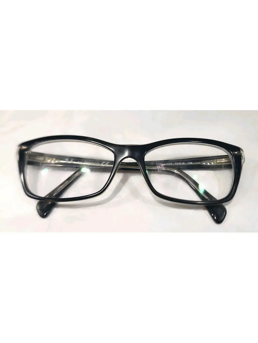 Ray Ban RB5255 2034 Black Rectangular Cat Eyes Eyeglasses 53-16 135 Read